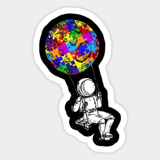 Astronaut Puzzle Autistic Autism Awareness Sticker